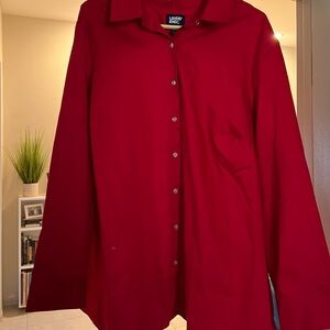 Lands' End Classic red cotton blouse. Size 3X. NWOT
